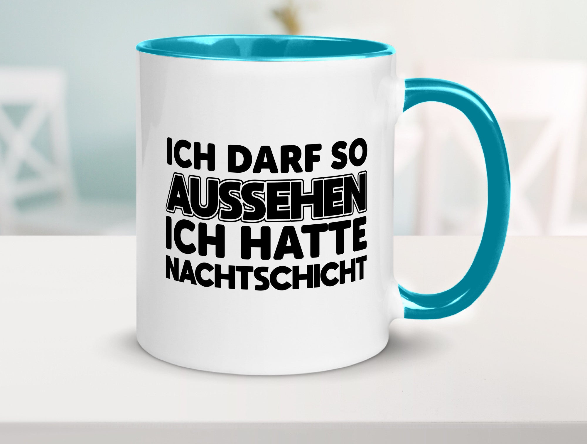 Ich darf so aussehen | Nachtschicht Arbeit lustig Kollegen Büro Geschenk Tasse