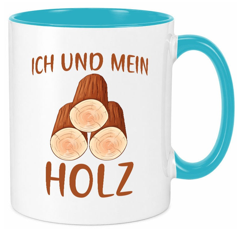 Ich und mein Holz | liebhaber Holzfäller lustiger Spruch Geschenk Humor Tasse
