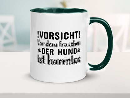 Vorsicht vor dem Frauchen | Hundebesitzerin Pfoten Geschenkidee Tierliebhaber Tasse