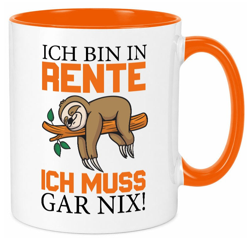 Ich bin in Rente lustig Humor Geschenkidee Geschenk Tasse