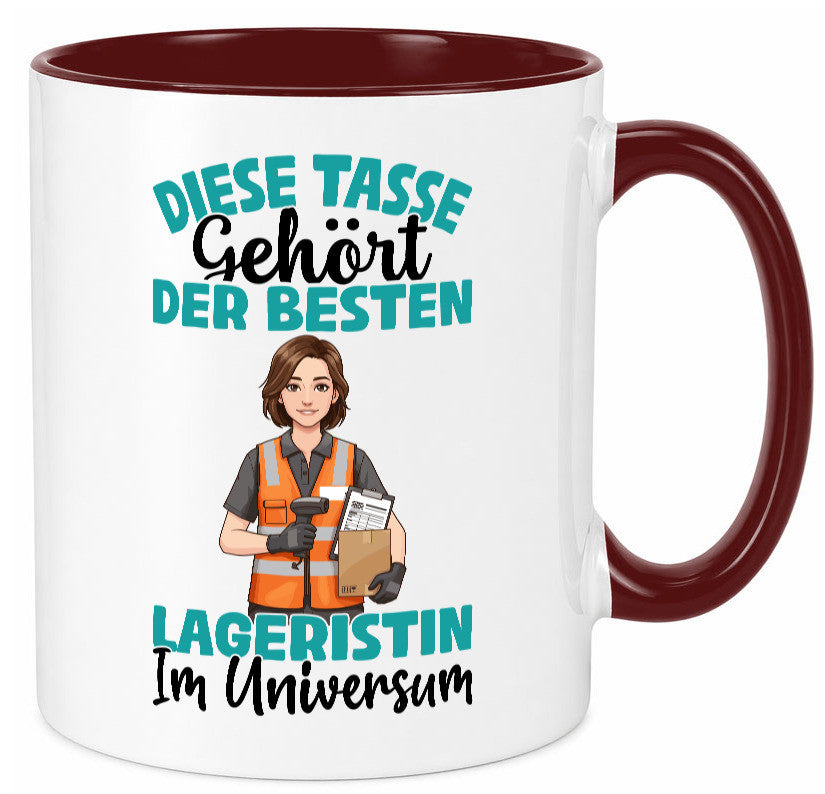 Im Universum: Lageristin | Beruf Lager Arbeiterin Humor Arbeit Kollegen Büro Tasse