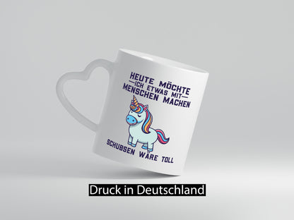 Heute möchte ich Menschen schubsen | Einhorn v2 Geschenk Humor Geschenkidee