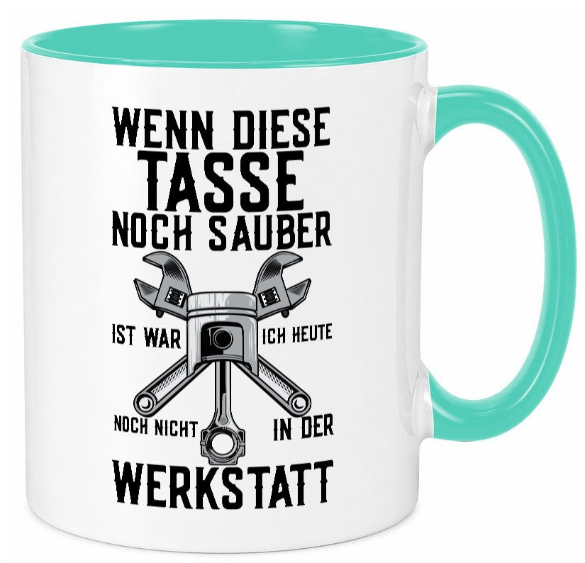 Werkstatt | KFZ Mechaniker Auto Werkzeug Zahnrad lustiger Spruch Geschenk Humor Tasse