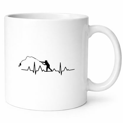 Angler Herzschlag | Motiv Fischer Fische angeln Humor Geschenkidee Tasse