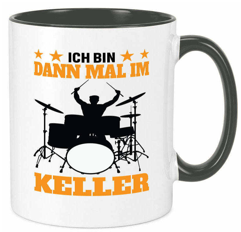 Ich bin dann mal im keller | Schlagzeug Musiker Musik lustig Humor Geschenkidee