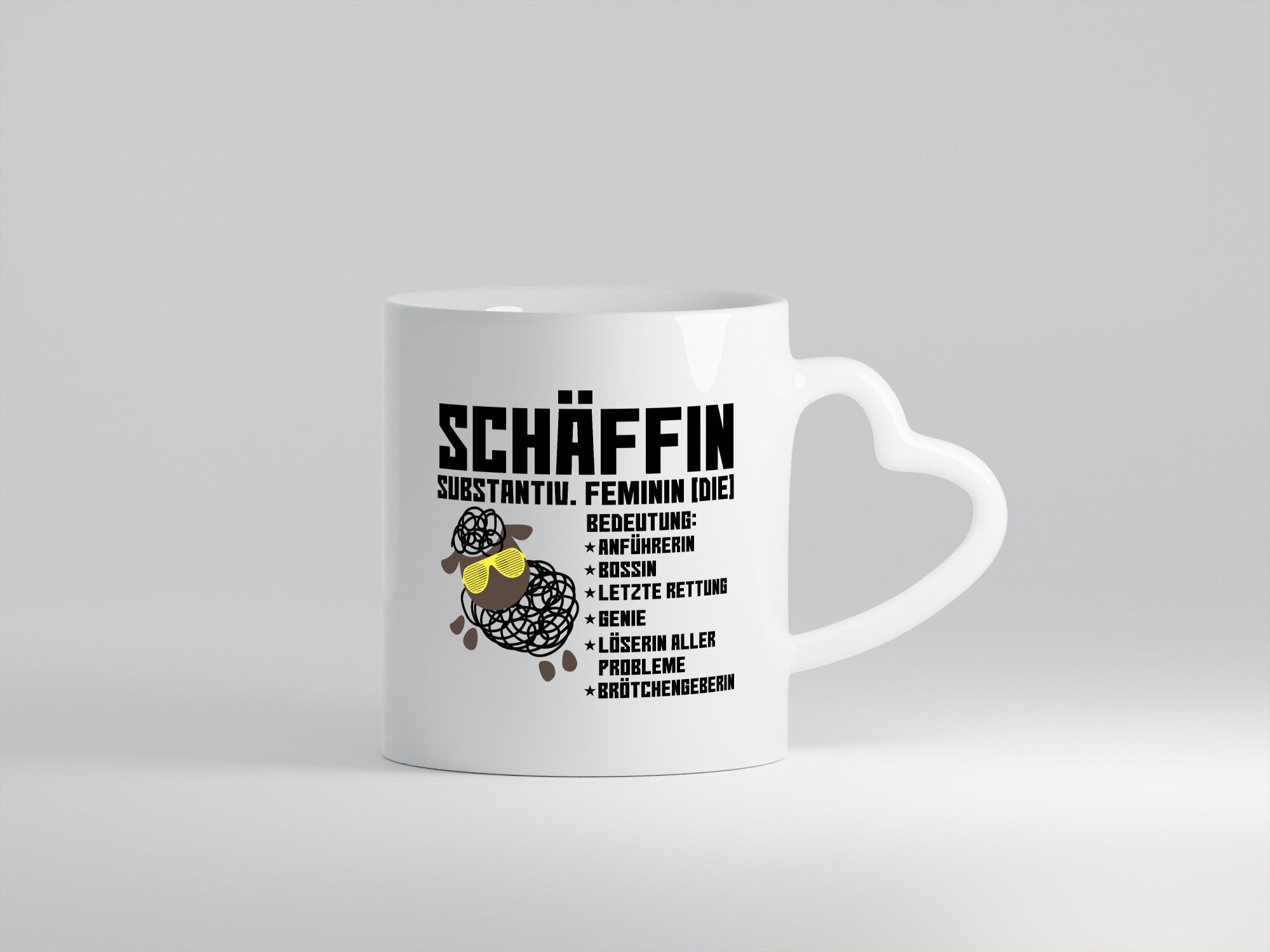 Schäffin | Chefin Büro| Arbeit lustiges Schaf mit Tasse Geschenkidee Kollegen