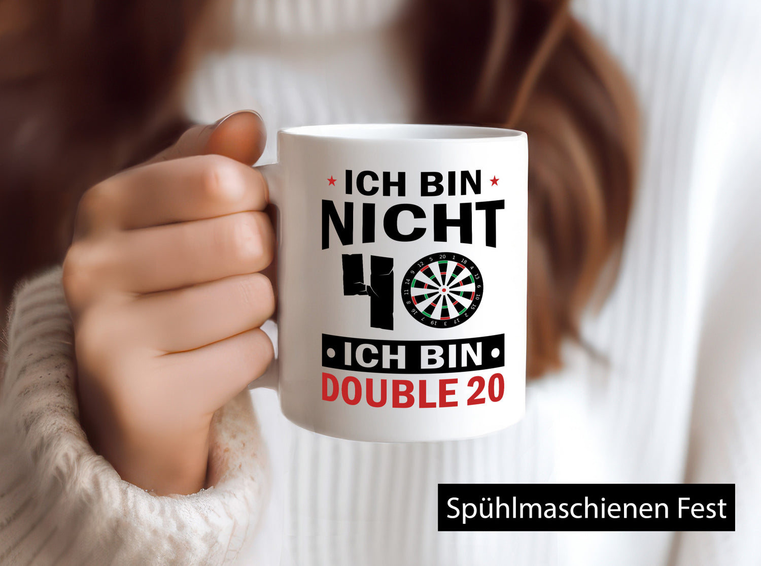 Ich bin nicht 40 Double 20 | Dart Spieler Geschenkidee Humor Tasse