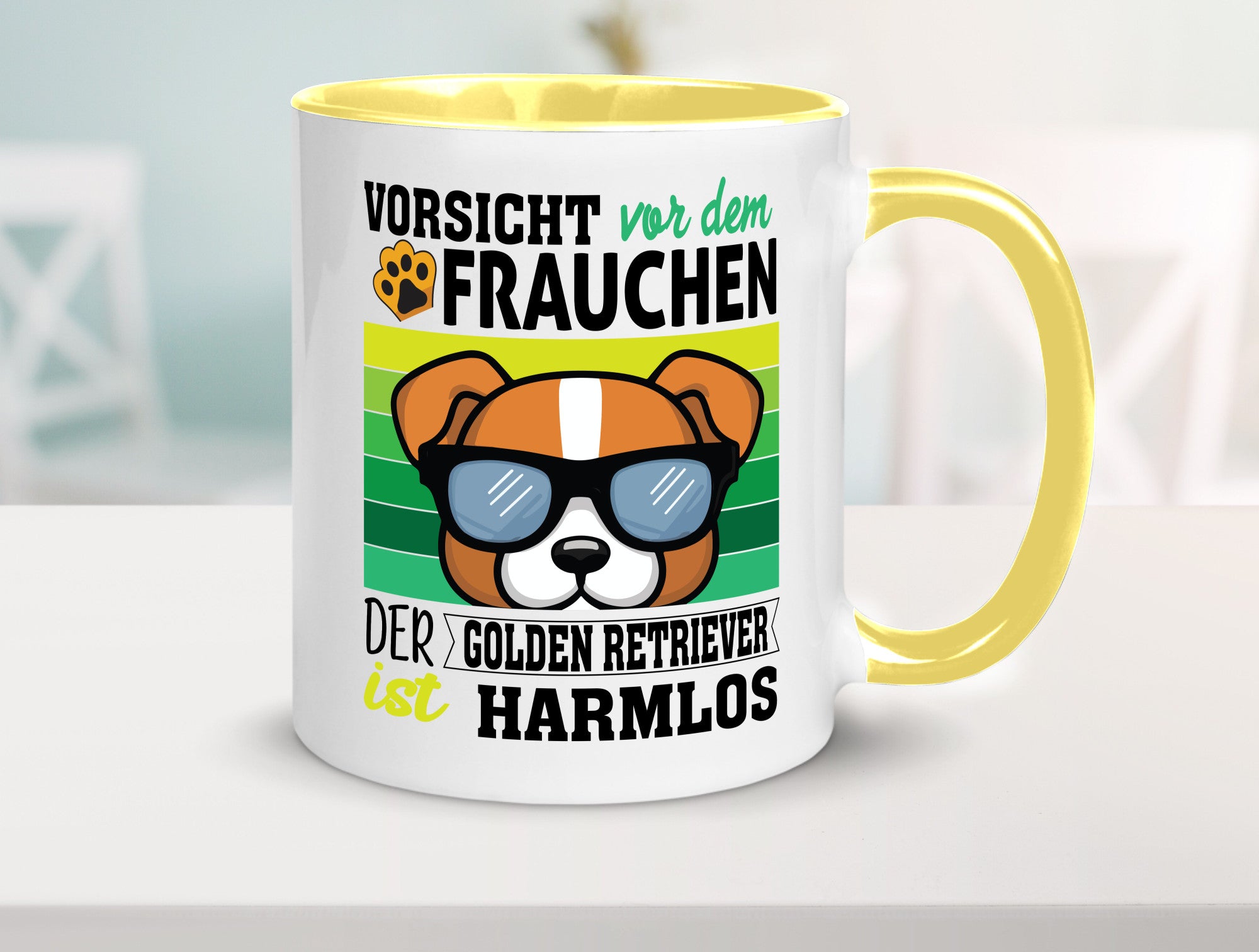 Vorsicht vor dem Frauchen Golden Retriever ist Harmlos lustiger Spruch Geschenk