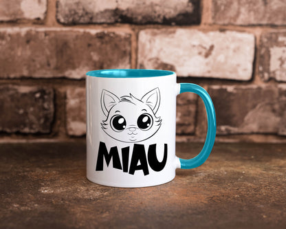 Miau | Katze Geschenkidee Tierliebhaber Humor Tasse