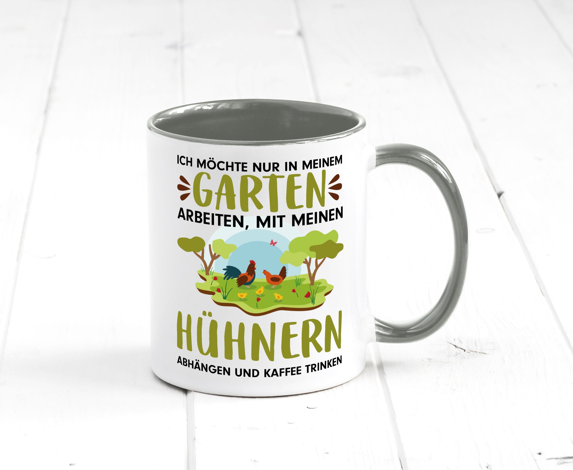 Garten Hühner | Gartenarbeit Tasse Bauernhof Spruch lustiger Geschenk Arbeit