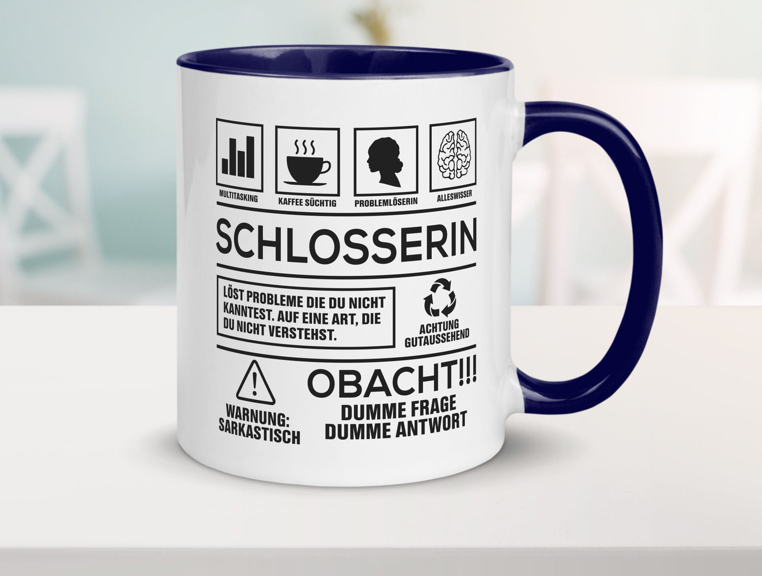 Achtung Probleme Schlosserin | Schlosserei Geschenkidee Humor Tasse