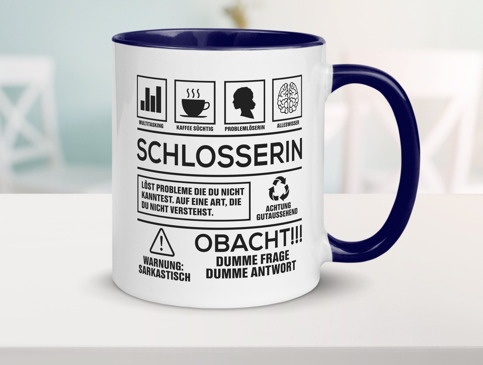 Achtung Probleme Schlosserin | Schlosserei Geschenkidee Humor Tasse
