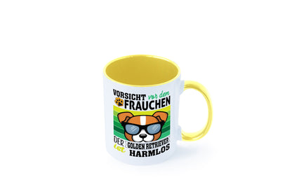 Vorsicht vor dem Frauchen Golden Retriever ist Harmlos lustiger Spruch Geschenk