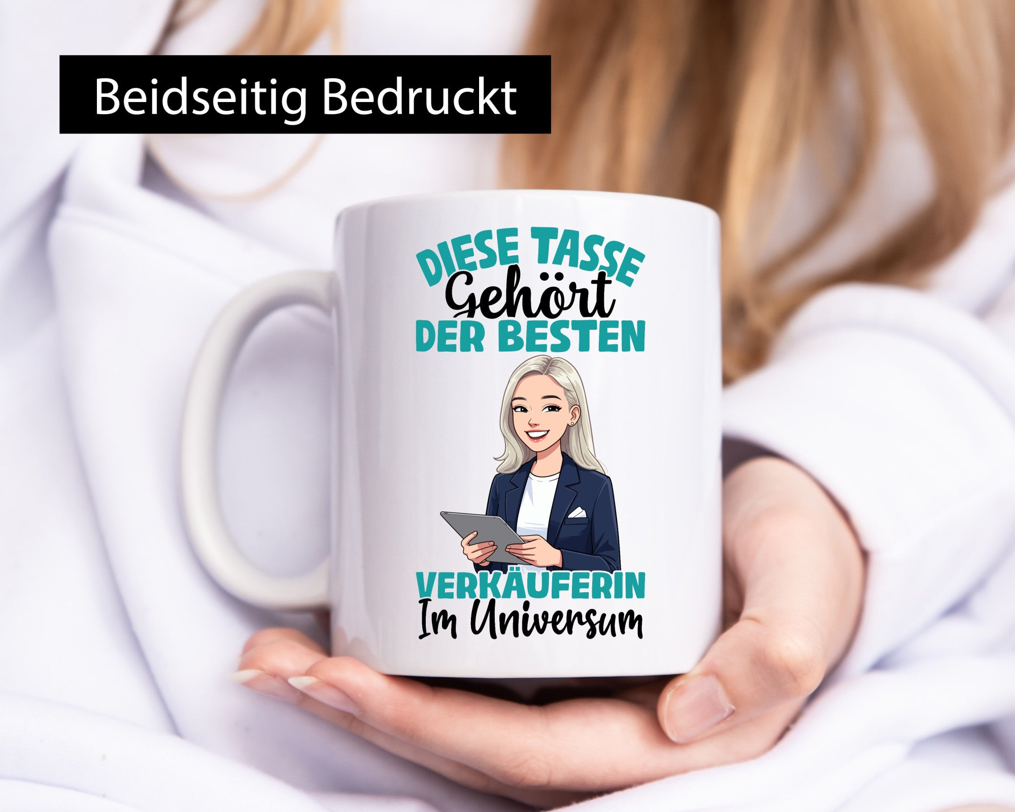 Im Universum: Verkäuferin| Kollegin | Verkaufsjob lustiger Spruch Geschenk