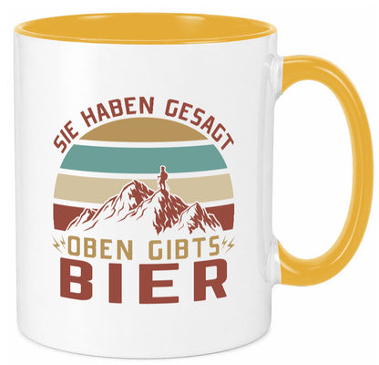 Oben gibtÂ´s Bier | Mensch Berge Geschenkidee Humor Tasse