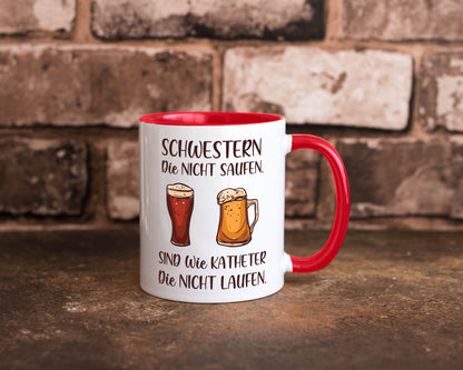 Schwestern die nicht saufen, Katheder laufen | Gläser lustiger Spruch Geschenk