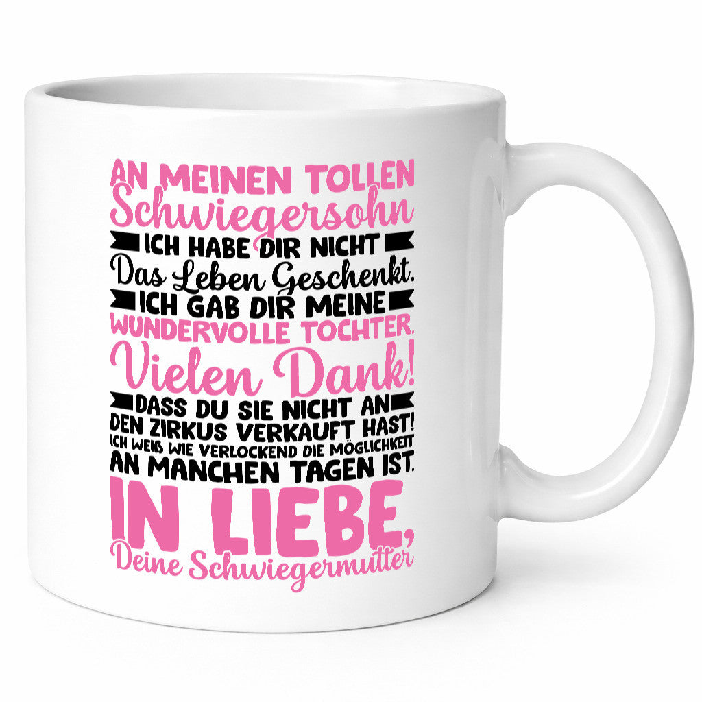 An meinen tollen Schwiegersohn vl9 lustig Familie Geschenkidee Geschenk Tasse