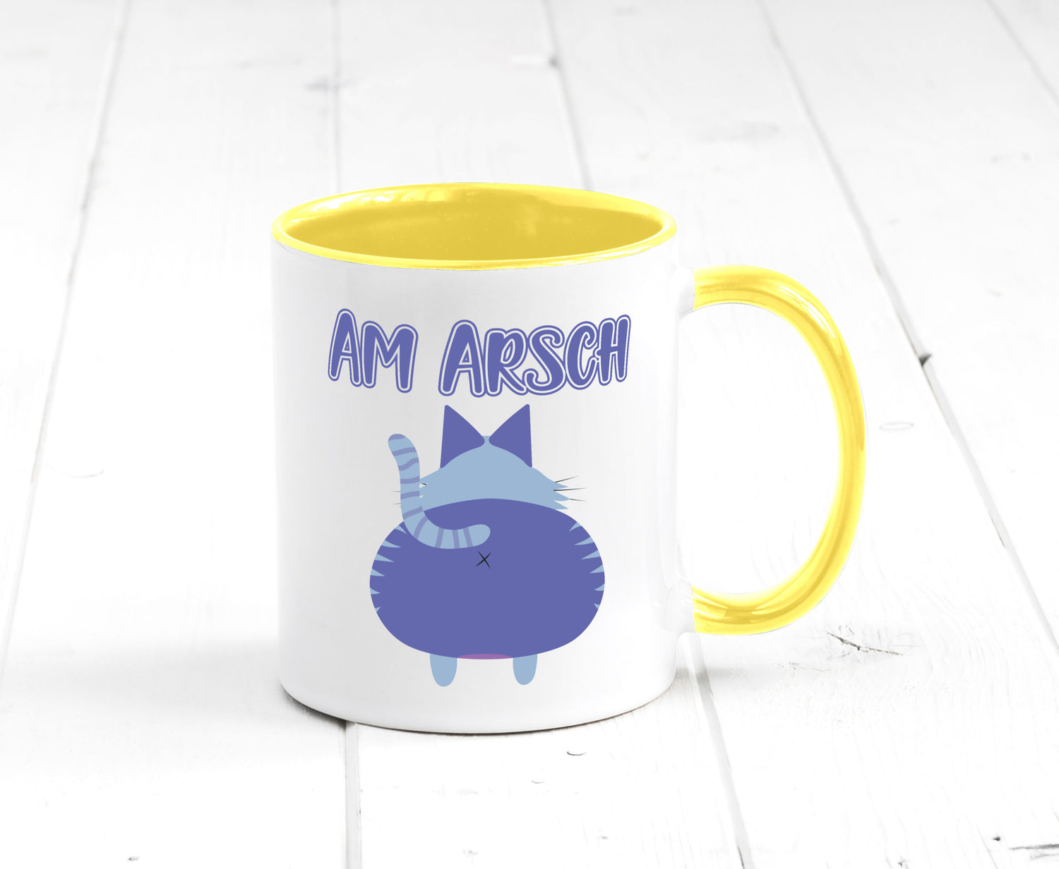 Am Arsch | Katzenmotiv Tasse Kollege Katzenbesitzer Geschenkidee Arbeit