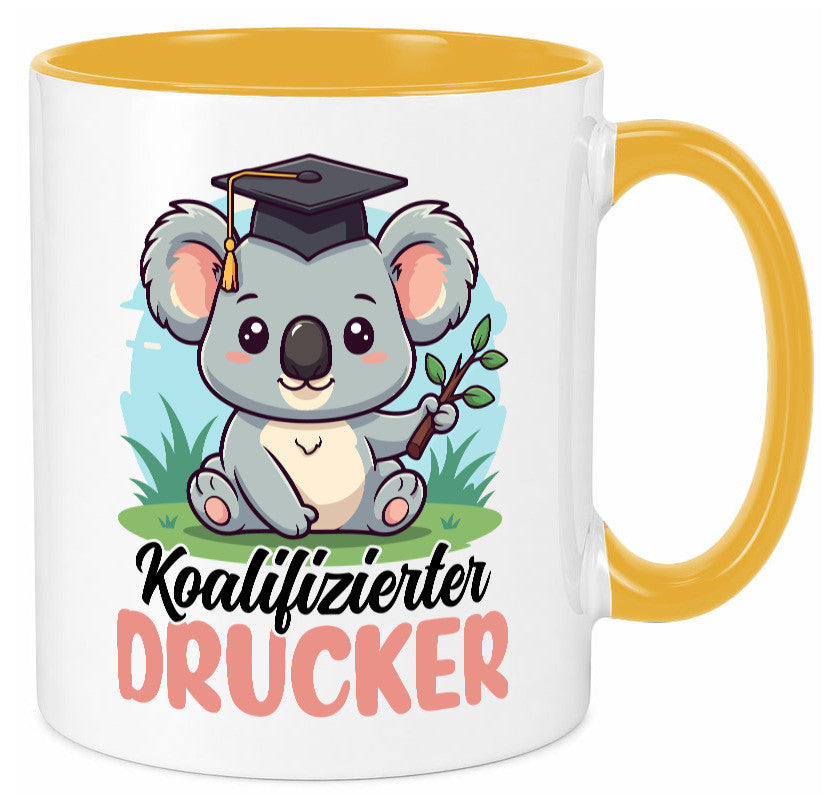 Koalifizierter Drucker | Druckerei Print Medien v2 Geschenk Humor Geschenkidee Tasse