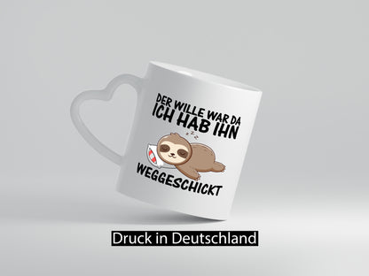 Der Wille war da | Faultier Faulpelz Schlafen Comic Humor Tierliebhaber
