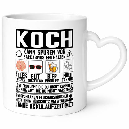 Definition von Koch | Küchenchef Warnhinweise Humor Geschenkidee Arbeit