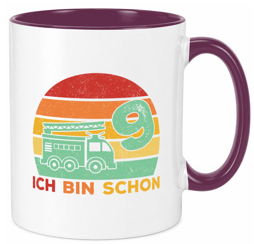 9. geburtstag | Feuerwehrauto 9 Jahre Feuerwehr Geschenk Geschenkidee lustiger