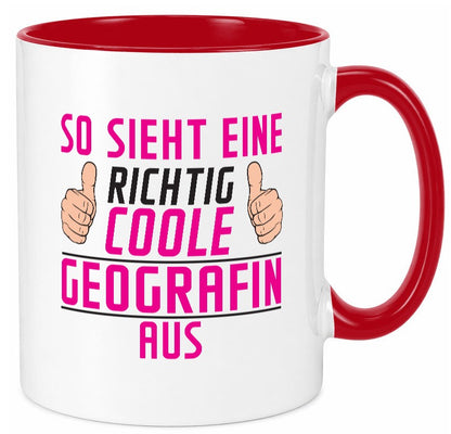 Richtig Coole Geografin | Geografie Geschenkidee Humor Tasse