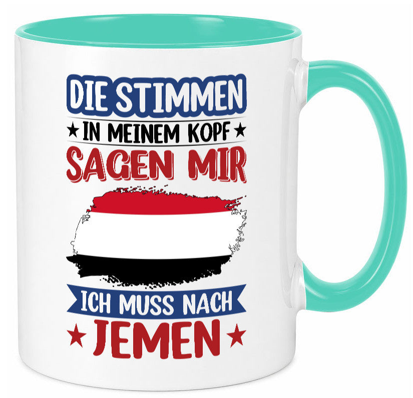 Jemen | Urlaub Stimmen in meinem Kopf Traumland Geschenk Humor Geschenkidee Tasse