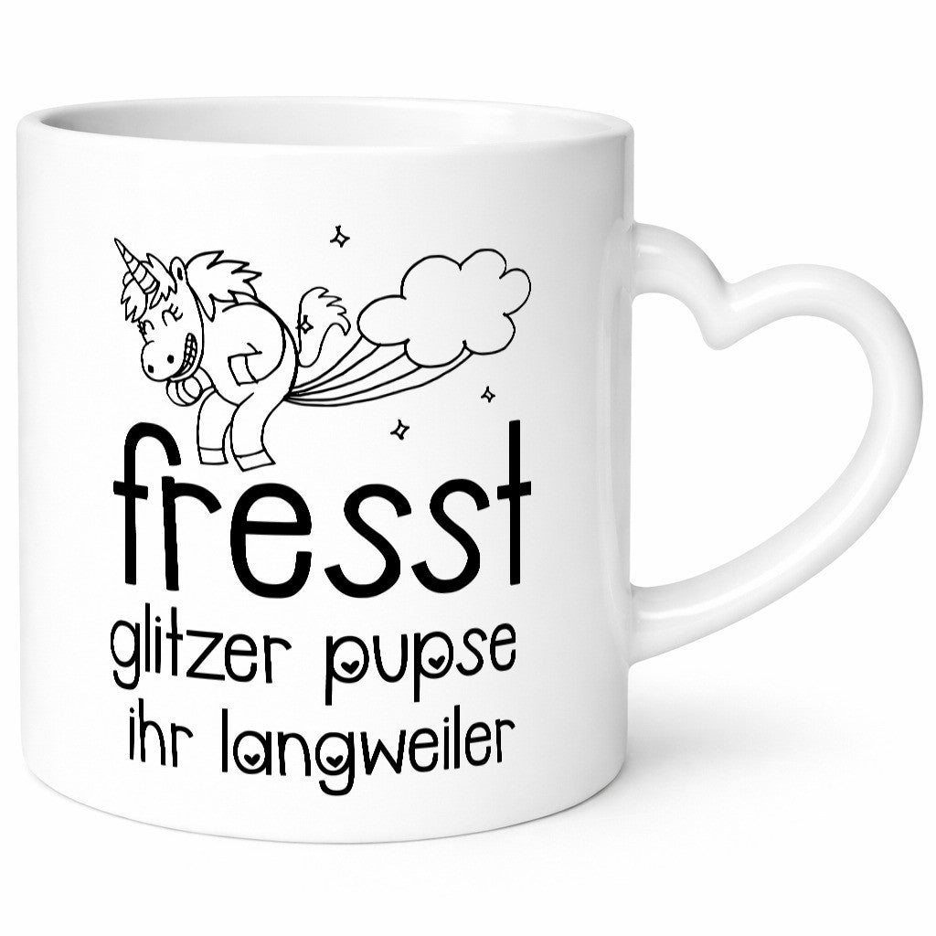 Fresst die glitzer Pupse | Einhorn Ihr Langweiler Geschenk Humor Geschenkidee
