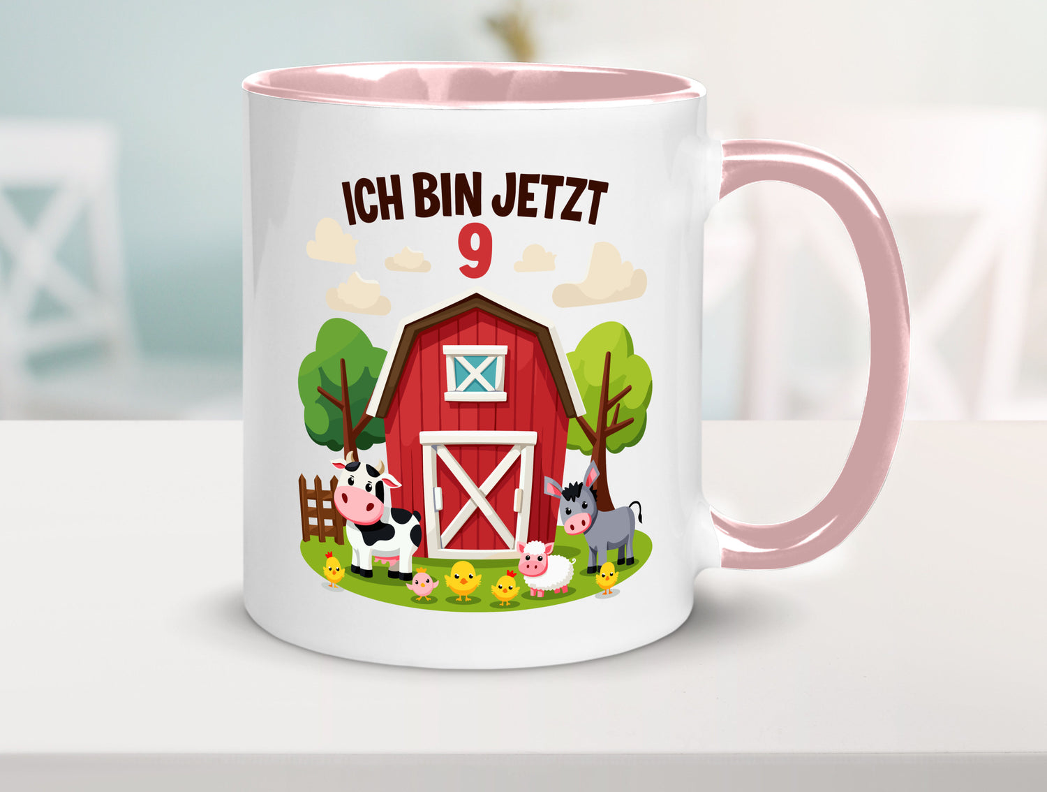 9. Geburtstag | 8 Jahre Bauernhof und Tiere Humor Geschenkidee Tasse