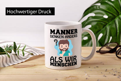Männer denken anders Geschenkidee Humor Tasse