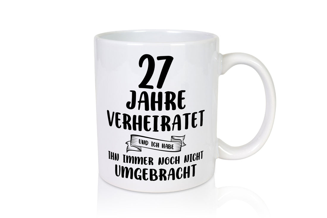 27 Jahre Verheiratet, immer noch am Leben! Geschenkidee Humor Tasse