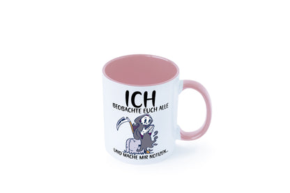 Ich beobachte euch | Sensenmann Sense Skelett Humor Geschenkidee Tasse