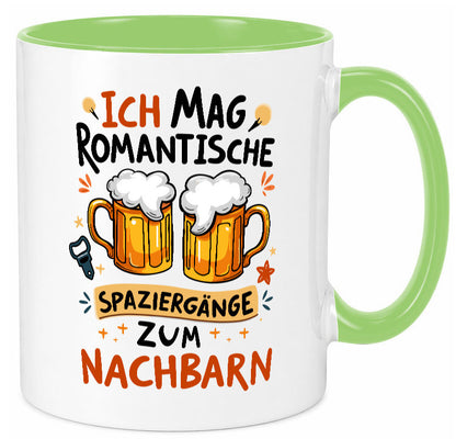 Spaziergang zum Nachbarn | Biertrinker Lieblingsnachbar v2 Humor Geschenkidee Tasse