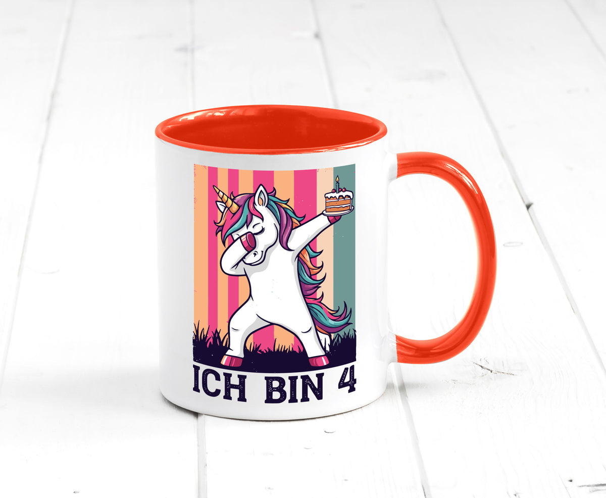 4 Geburtstag | Einhorn Damping Mädchen lustig Geschenkidee Geschenk Tasse