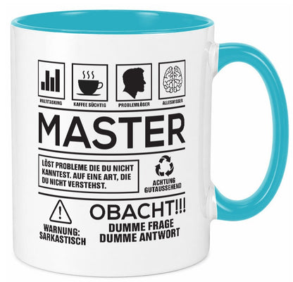 Achtung Probleme Master | Universität Student Humor Geschenkidee Tasse