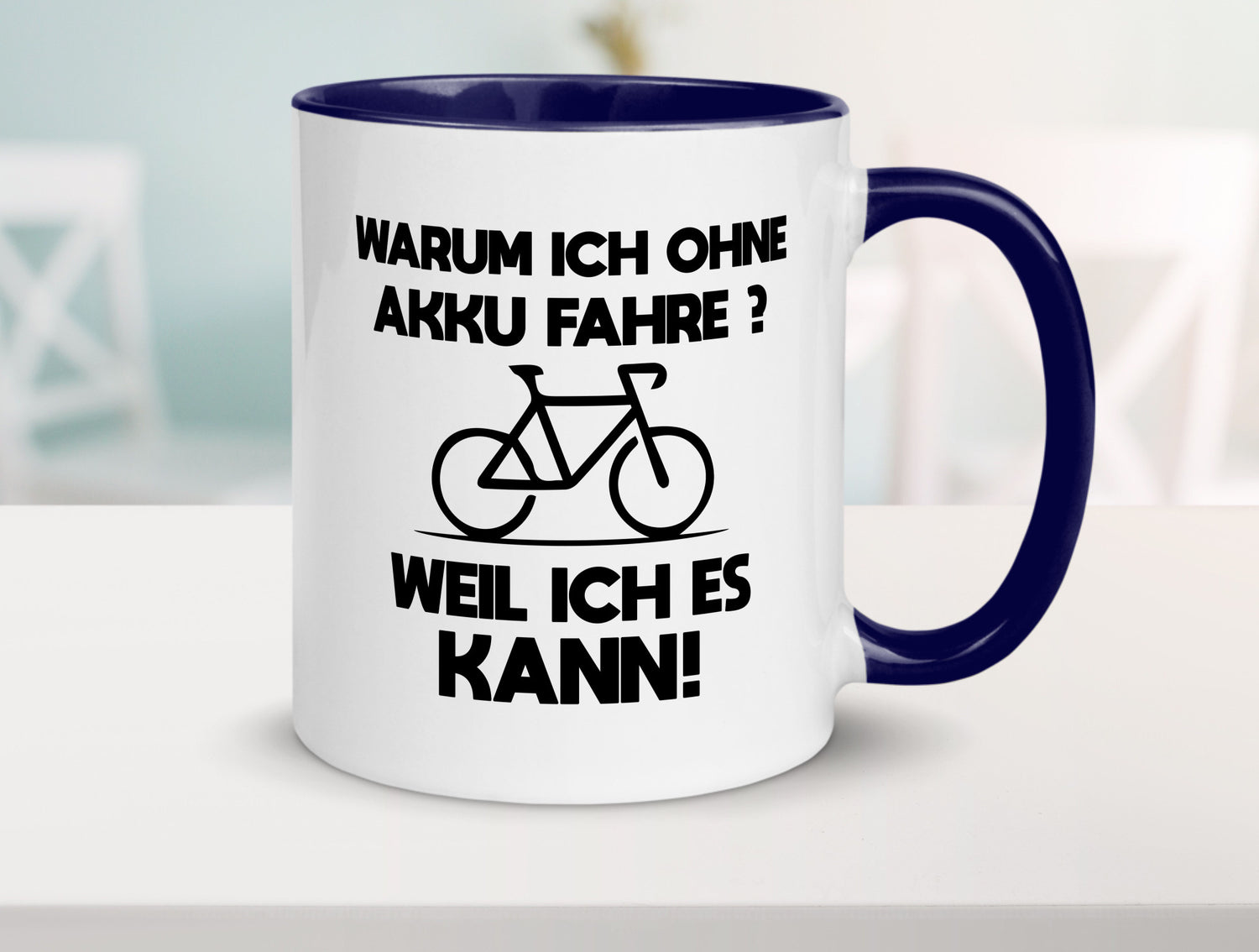 Warum ich ohne Akku fahre weil ichs kann | Radfahren Geschenk Humor