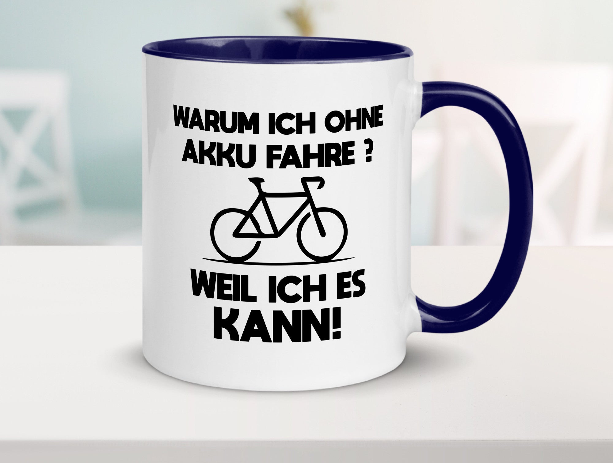 Warum ich ohne Akku fahre weil ichs kann | Radfahren Geschenk Humor