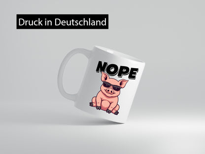 Nope | Schwein Kein bock lustig Humor Geschenkidee Geschenk Tasse