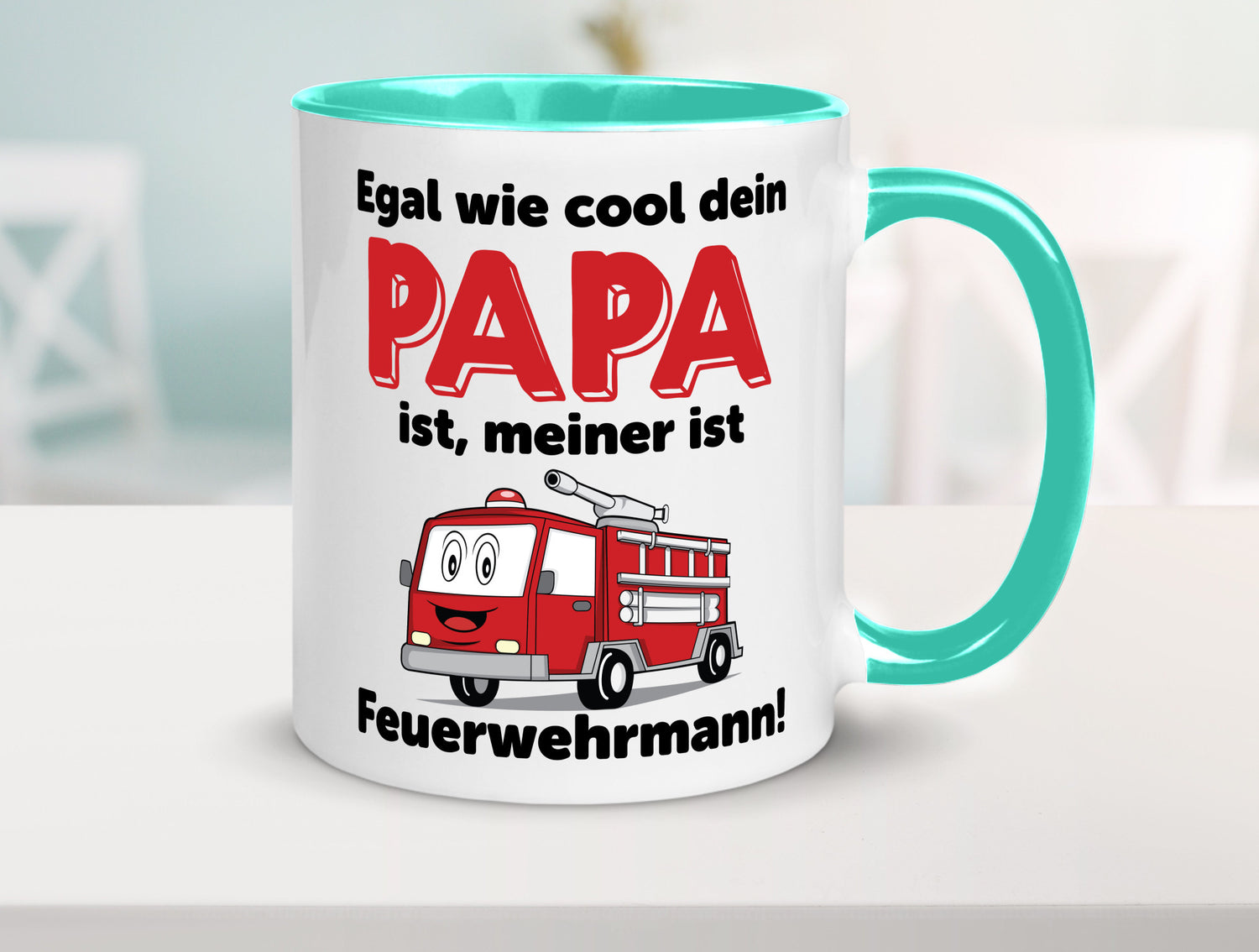 Cooler Papa | Feuerwehrmann Bester der Welt Humor Geschenkidee Tasse