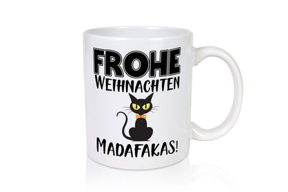 Frohe Weihnachten Madafakas! | Katze Tasse Vintage lustiger Spruch Geschenk