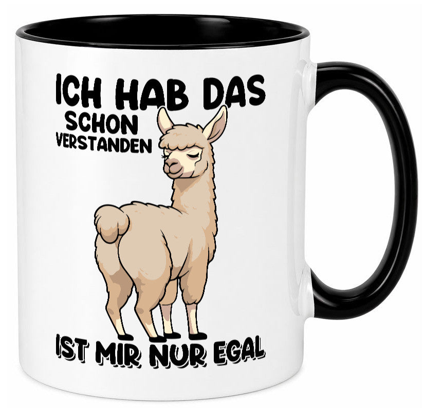 Hab ich verstanden ist mir nur egal | Lama Alpaka Geschenk Humor Geschenkidee Tasse