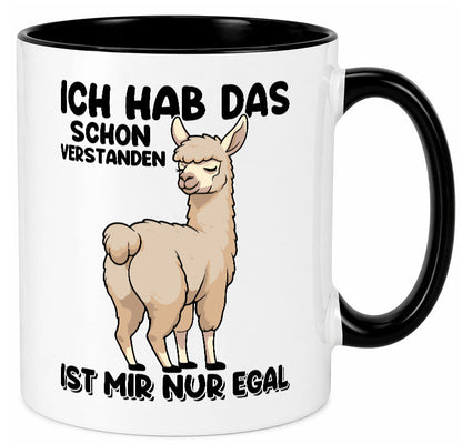 Hab ich verstanden ist mir nur egal | Lama Alpaka Geschenk Humor Geschenkidee Tasse