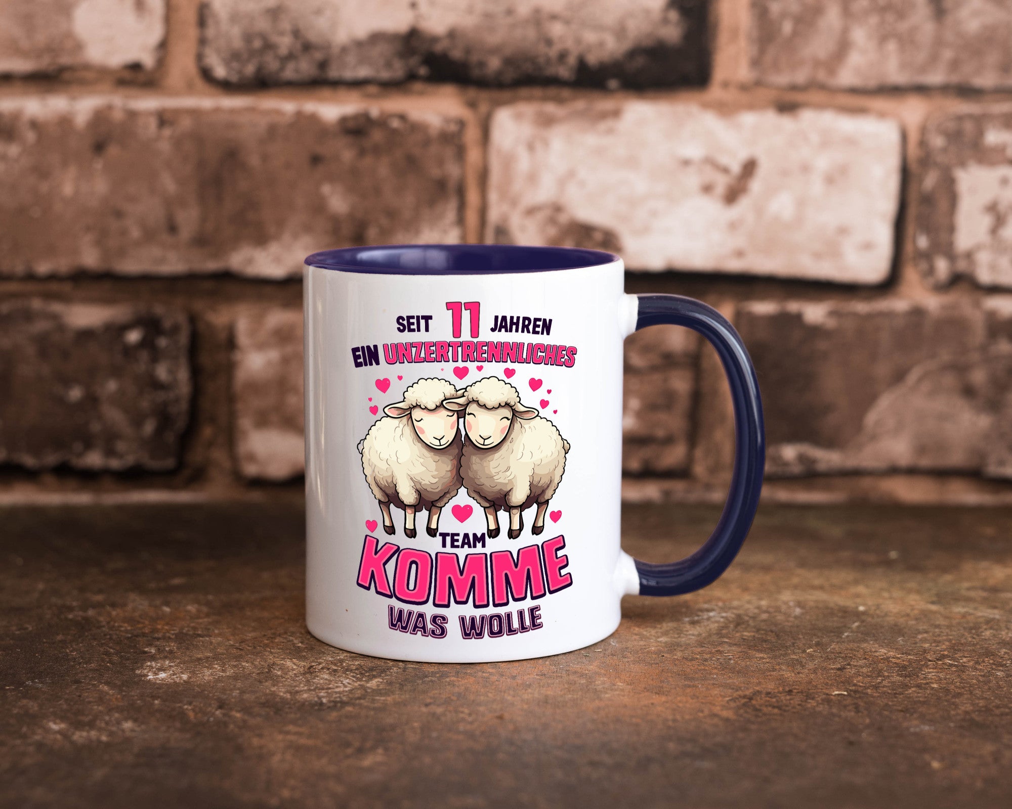 11 Jahre Verheiratet | ein Team Ehepaar v2 Humor Geschenkidee Tasse