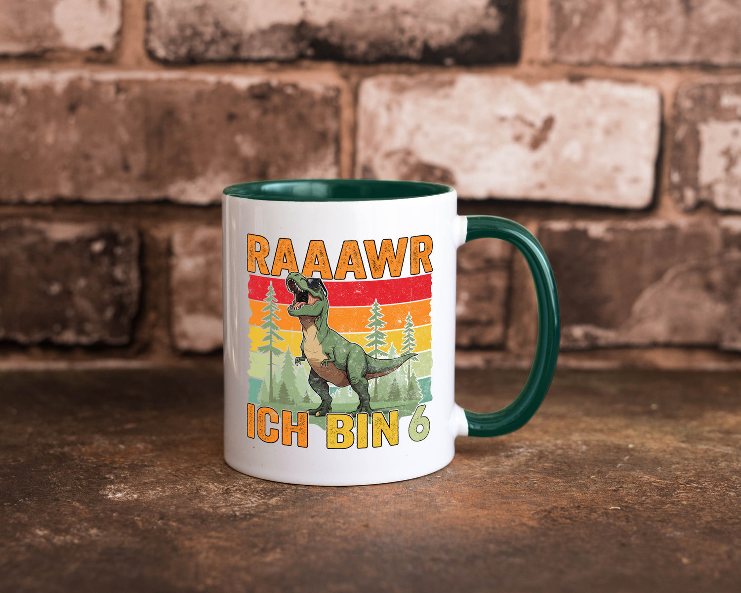 6. Geburtstag | 6 Jahre rarrrr ich bin Dinosaurier Humor Geschenkidee Tasse