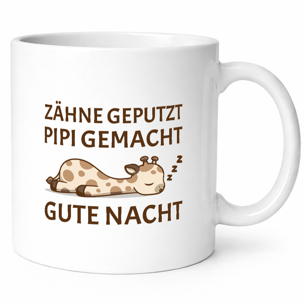 Zähne geputzt, Pipi gemacht, gute Nacht | Giraffe lustiger Spruch Geschenk