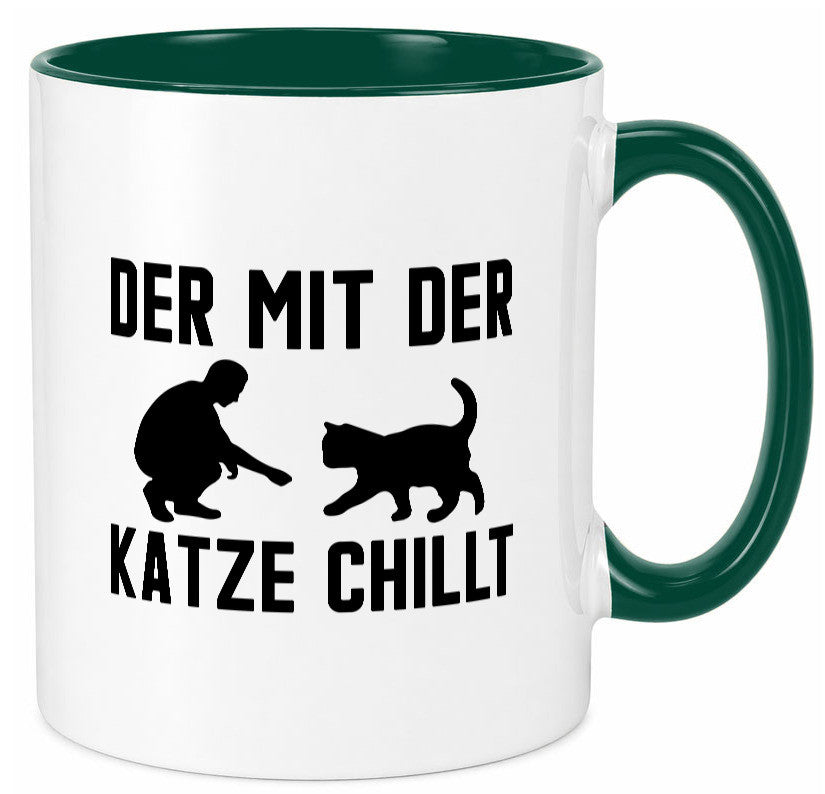 Mit der Katze | Chillen Katzenliebhaber Tierfreund lustiger Spruch Geschenk