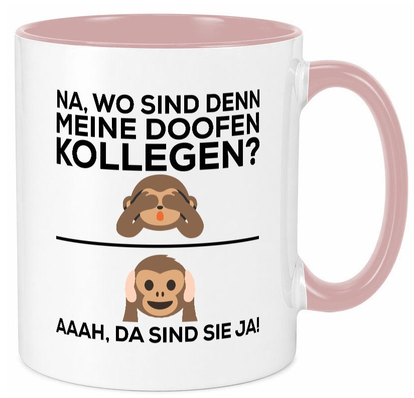 Doofe Kollegen | Bürotasse lustig Affe Arbeitsplatz Geschenkidee Arbeit Büro