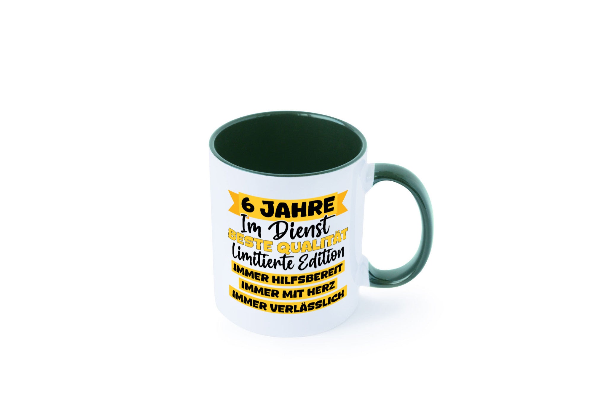 6 Jahre im Dienst | Jubiläum Arbeit v8 Geschenkidee Kollegen Büro Humor Tasse