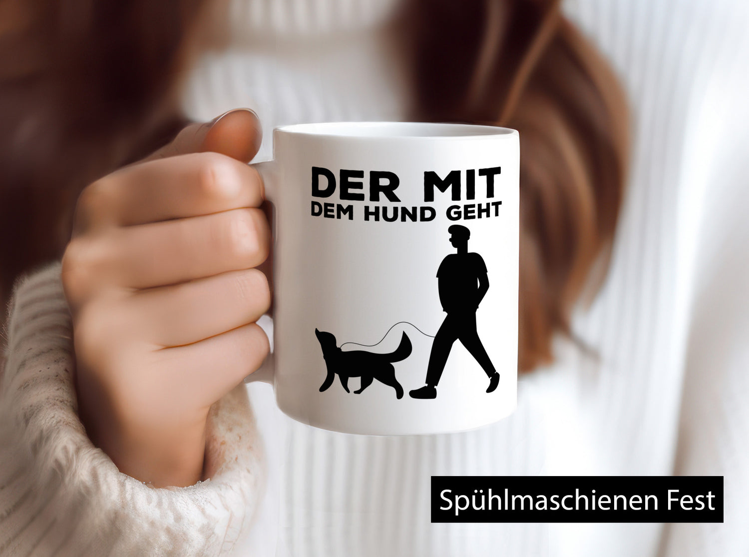 Der mit dem Hund | Hundebesitzer Tasse Spaziergang Geschenk Tierliebhaber Humor